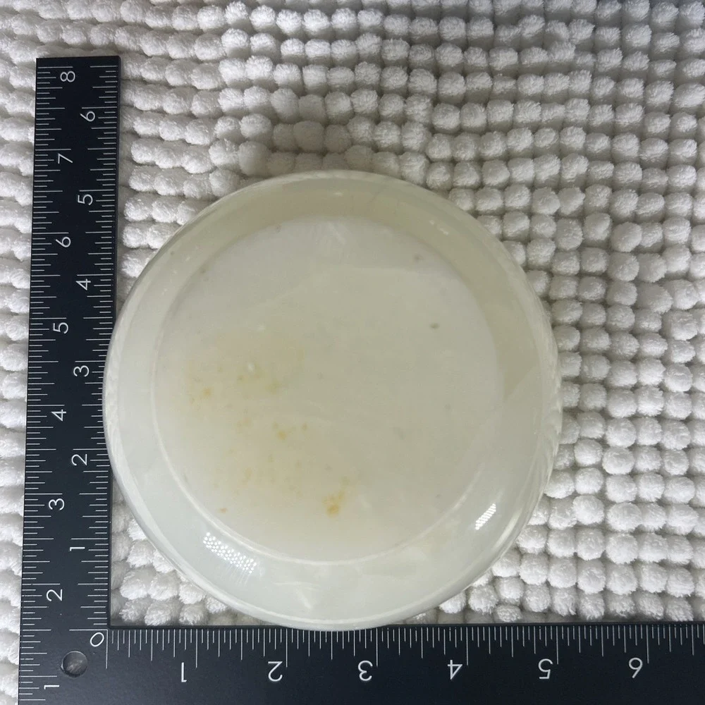 White Onyx Marble Lidded Jar Trinket Candy Dish Cream Heavy App 5
